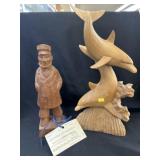 (2) Unsigned Wood Carvings