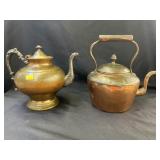 Dovetailed Copper & Plated Teapots