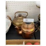 (2) Copper Teapots