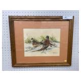 Kitty Filling Framed Watercolor
