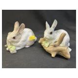 (2) Lladro Porcelain Rabbits