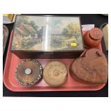 Storage Box w/ Turned Wood Canisters