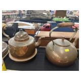 (2) Copper Teapots