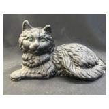 Cast Metal Reclining Cat