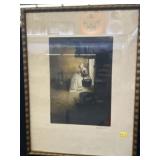 Ferdinand Schmutzer Framed Print of Seamstress