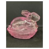 Art Glass Rabbit on Nest