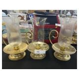 (3) Brass Candle Lanterns