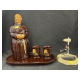 Monk Form Decanter Set w/ Ashtray