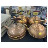 (4) Copper Teapots