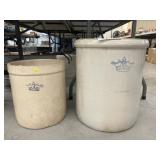 (2) Straight Sided Storage Crocks