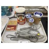 Vintage Kitchen Utensils w/ Peanut Butter Jars