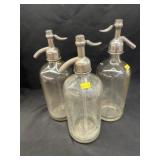 (3) Acid Etched Seltzer Bottles