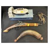 Cap Gun w/ Powder Horn & Mech. Bank