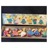 Vintage Wooden Christmas Tree Angels