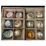 (12) Mercury Glass Ornaments