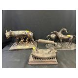 Fluting Iron w/ Bronze Plated Figurines