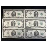 (6) 2017 $2 Bills