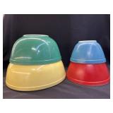 Vintage Pyrex Primary Color Nesting Bowl Set