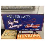 Wood Decorated Guitar Lounge Sign