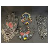 (4) Vintage Glass Beaded Purses
