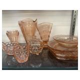 Assortment Pink Depression Glassware