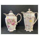 (2) Porcelain Chocolate Pots