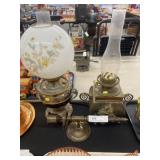 (2) Brass Fluid Lights w/ Candle Sconce