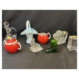 Asst. Art Glass, Sugar & Creamer, Toothpick Holder