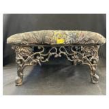 Cast Metal Upholstered Stool