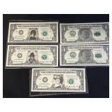 (5) Collectible $1 Bills