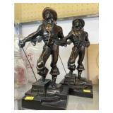 (2) Bronze Plated Bookends