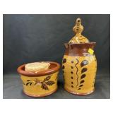 2 Pcs. Albright Redware Pottery