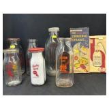 Milk Bottles w/ Vintage Straws