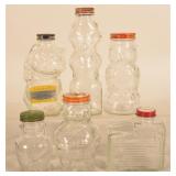 Group Figural Glass Syrup Bottles Incl. Kitty Cat