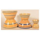Collection Blue & White-Banded Yellowware Bowls