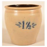 Stenciled Antique 1 1/2-Gallon Stoneware Crock