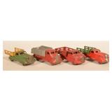 4 1930s Pressed Steel Toy Trucks