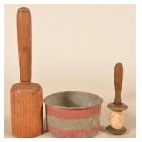 Group Antique Kitchen Primitives Incl. Dry Measure