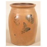 Early 2-Gallon Freehand-Decorated Stoneware Crock