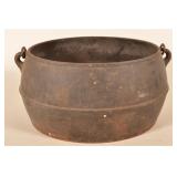 Large Oval Antique 10-Gallon Iron Kettle