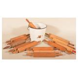 13 Vintage Maple Wood Rolling Pins