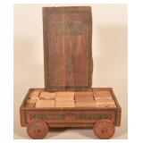Antique Patriotic Columbia Express Wood Wagon