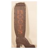 Vintage Boots Double-Sided Hanging Trade Sign