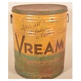 Very Large Vintage 110 Pound Vream Store Tin