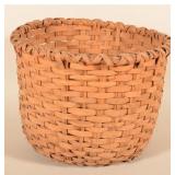 Large Antique Splint Oak Laundry Basket