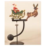 Great Vintage Santa & Sleigh Metal Balancing Toy