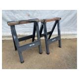 Metal and Wood Sawhorses