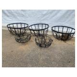 5 Metal Hanging Basket Planters