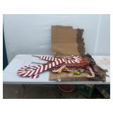 Striped Wooden Candy Cane Yard Decorations