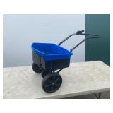 Push Broadcast Spreader With Blue Hopper